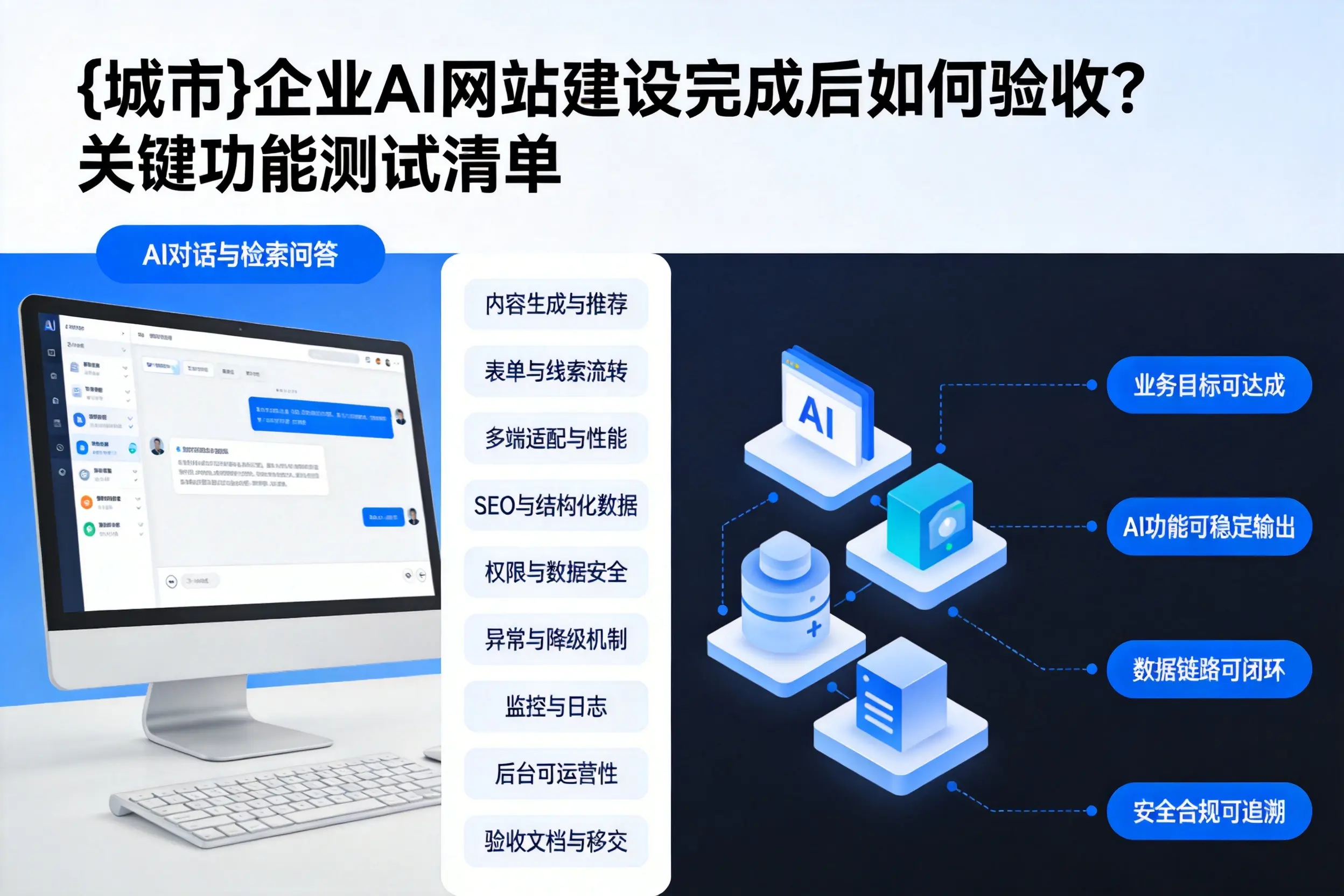 榆林企业AI网站建设完成后如何验收？关键功能测试清单