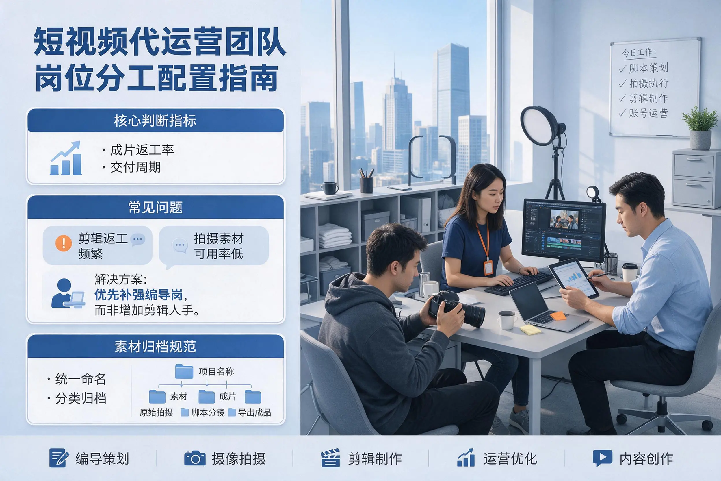短视频代运营团队如何配置？榆林企业岗位分工科普说明