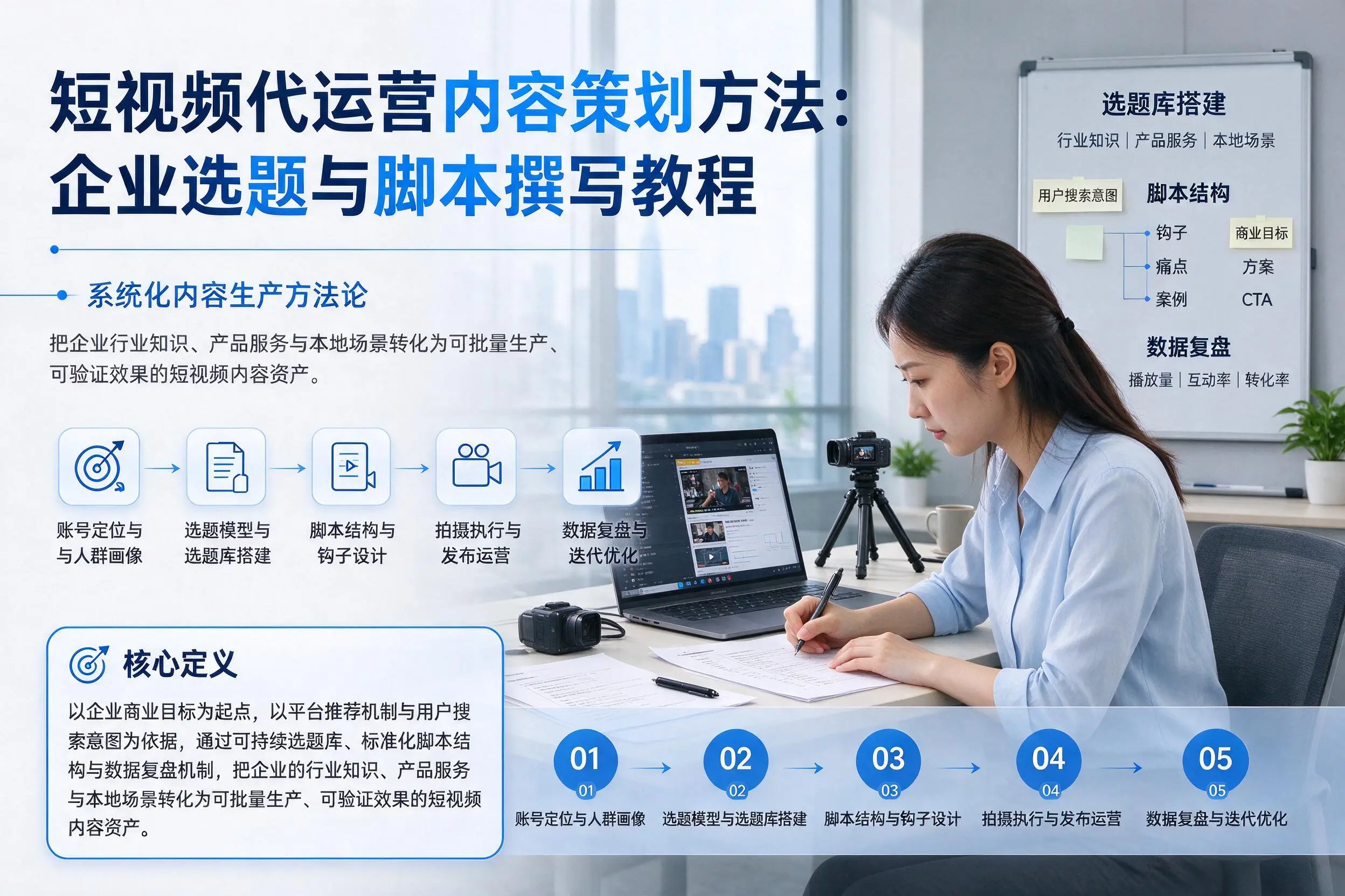 短视频代运营内容策划方法:榆林企业选题与脚本撰写教程