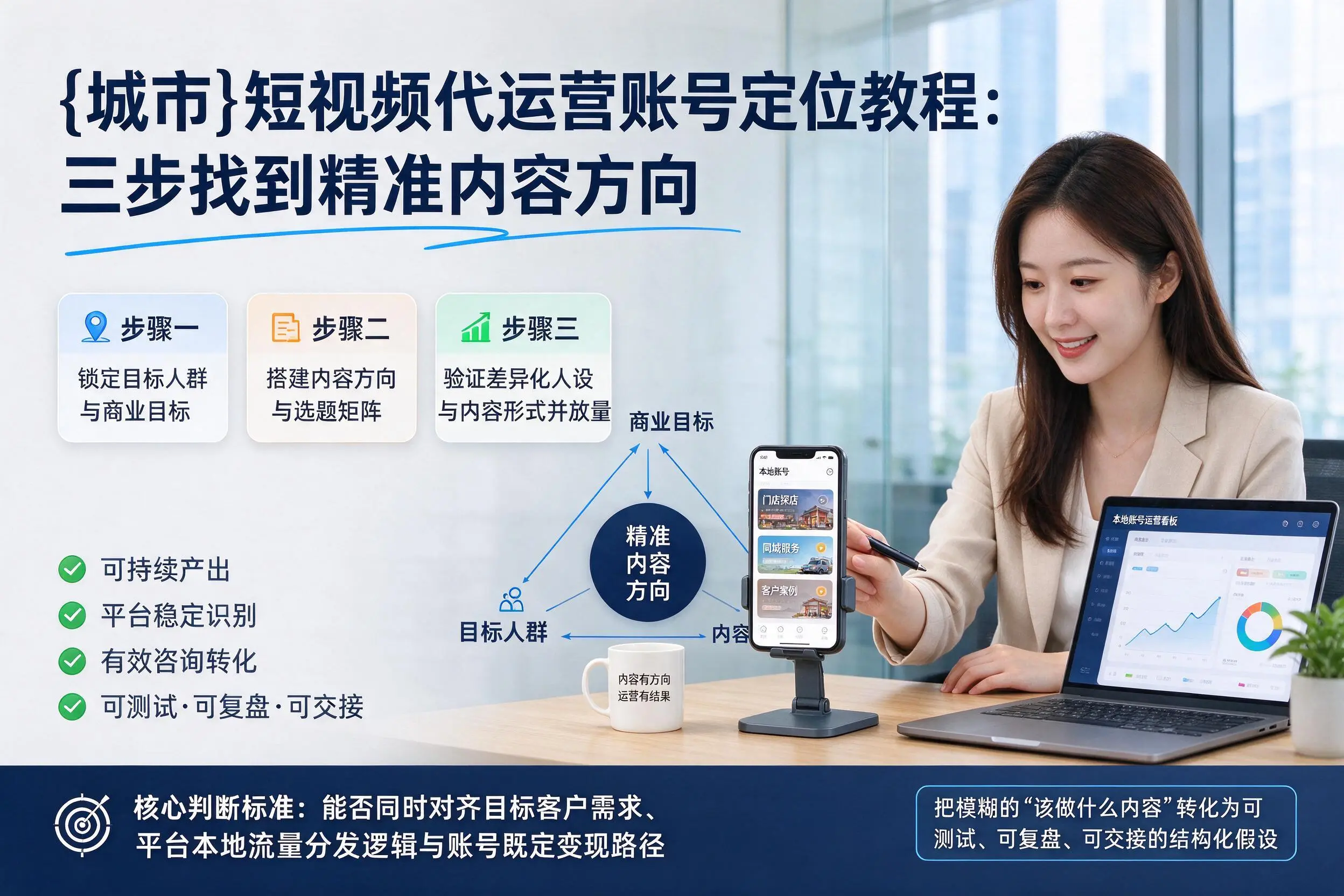 榆林短视频代运营账号定位教程:三步找到精准内容方向