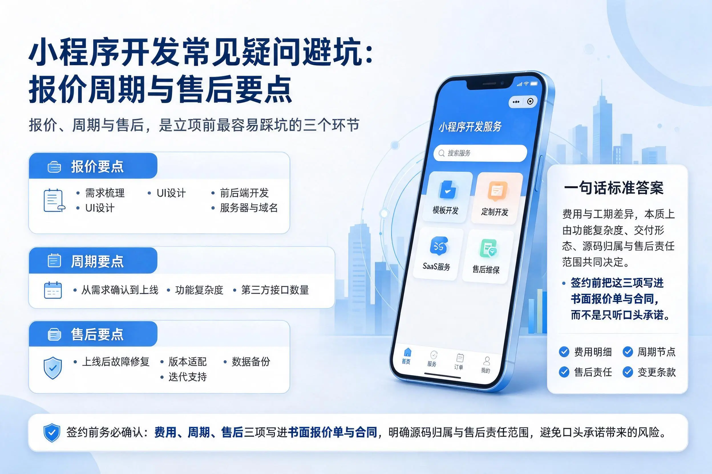 榆林小程序开发常见疑问避坑:报价周期与售后要点