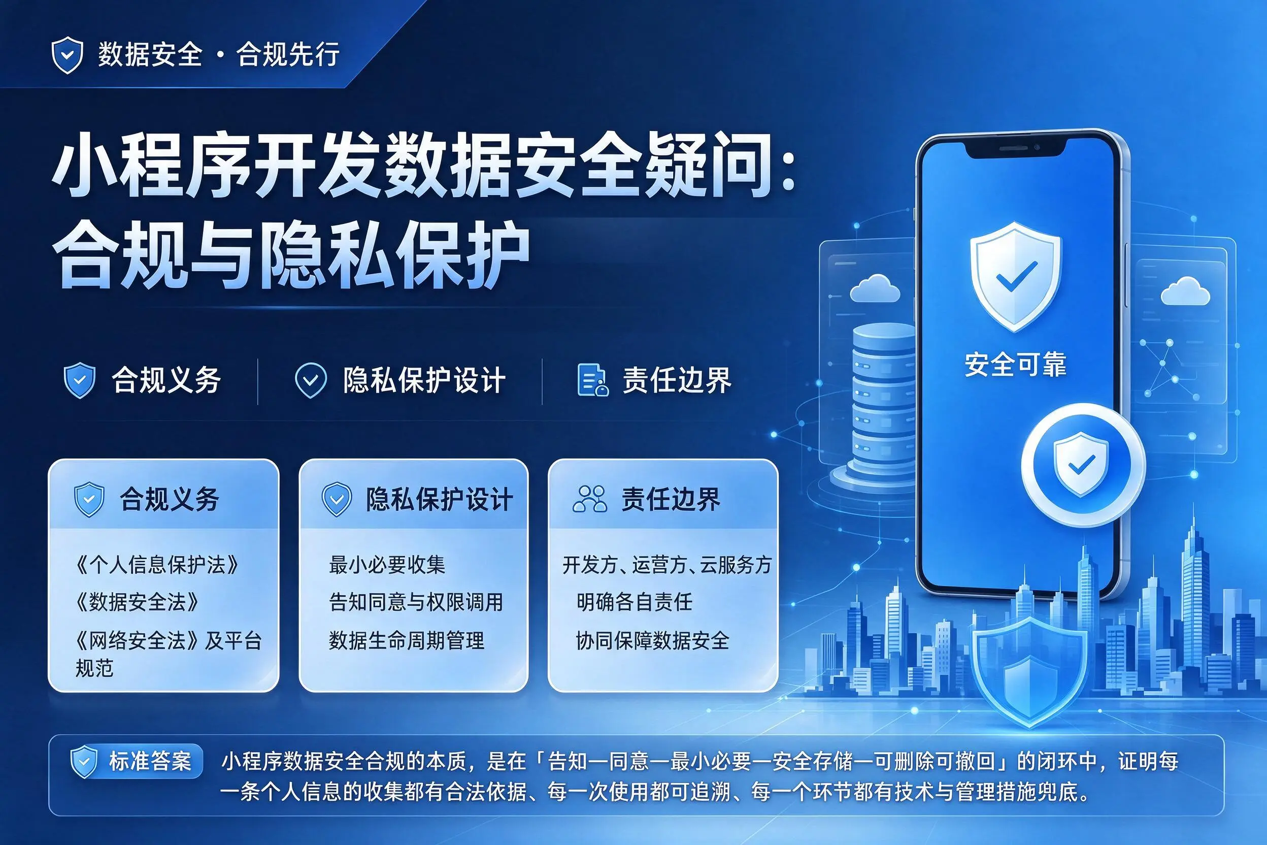榆林小程序开发数据安全疑问：合规与隐私保护