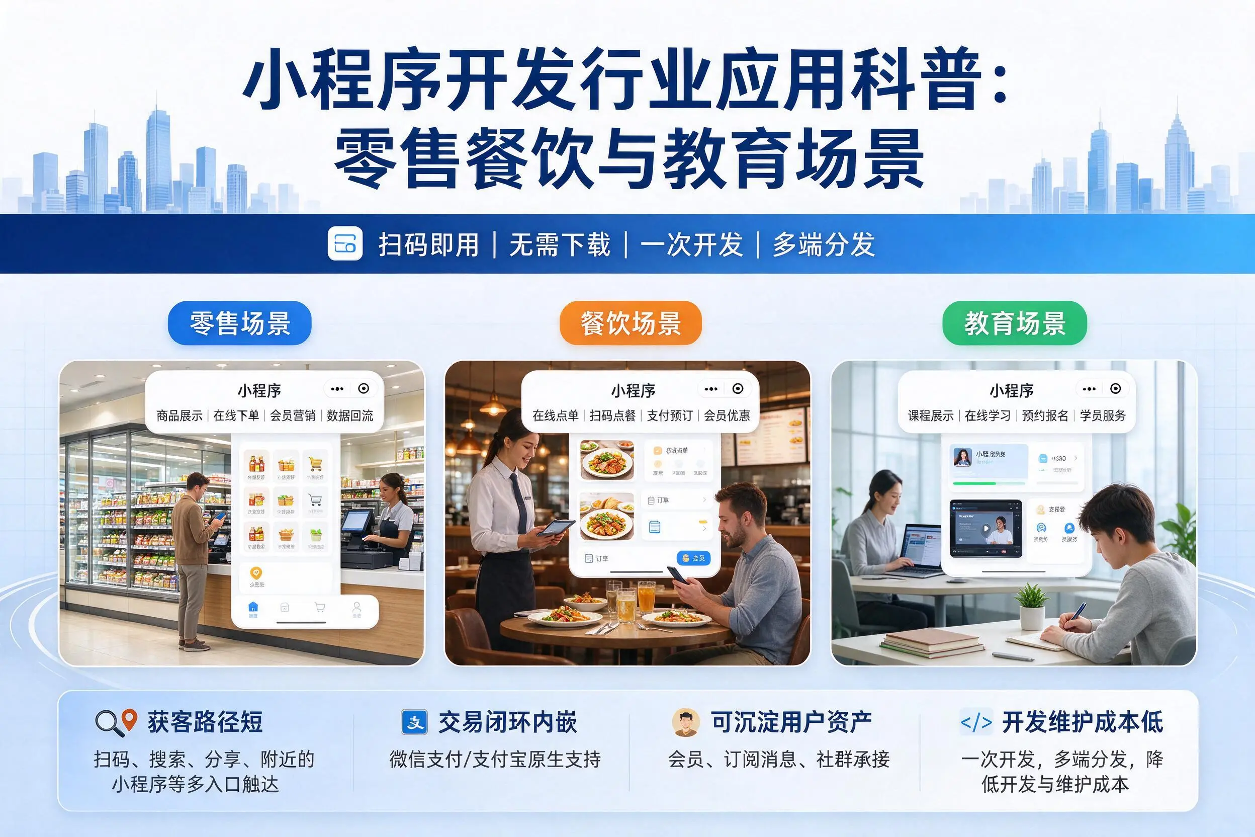 榆林小程序开发行业应用科普:零售餐饮与教育场景