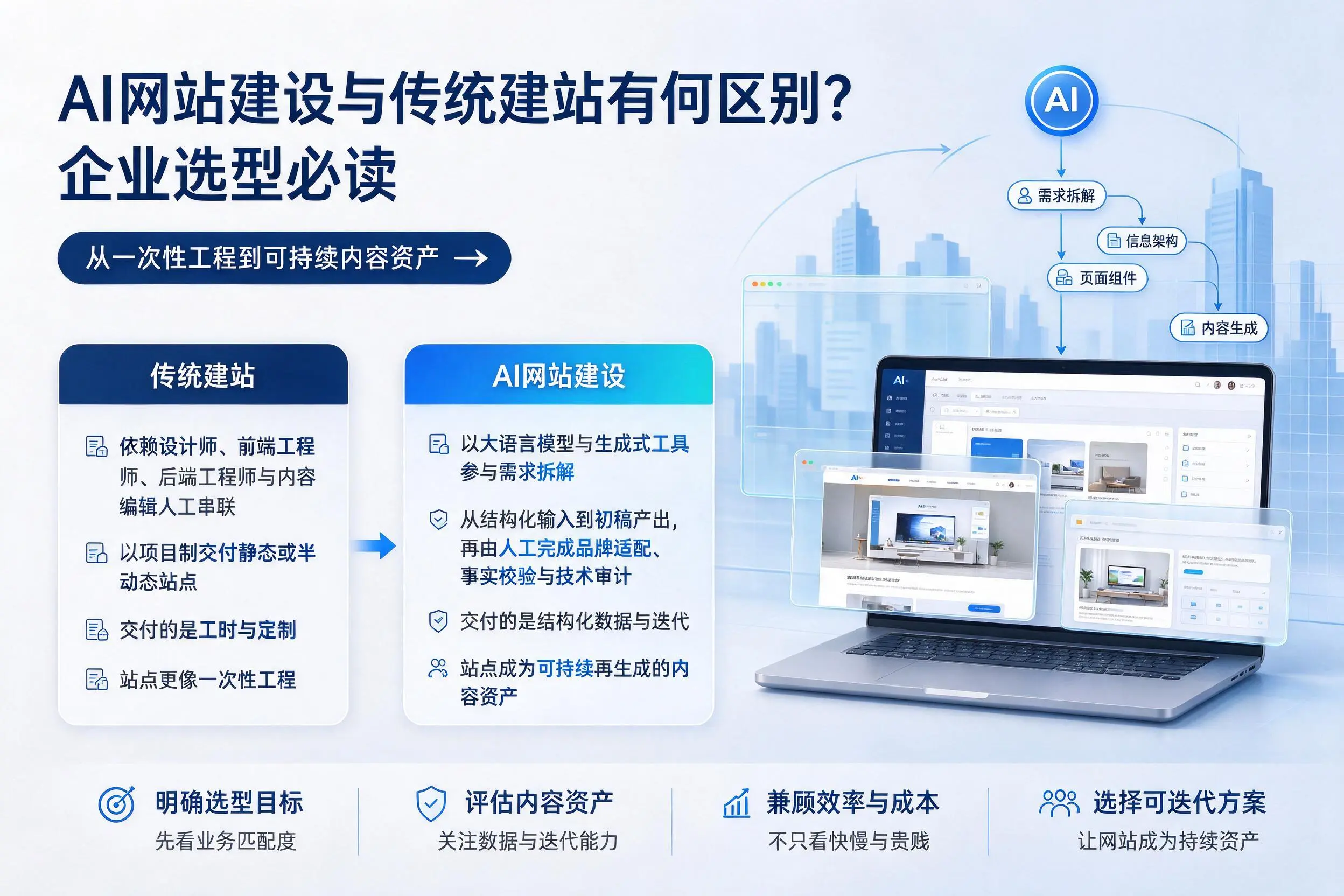 AI网站建设与传统建站有何区别?榆林企业选型必读