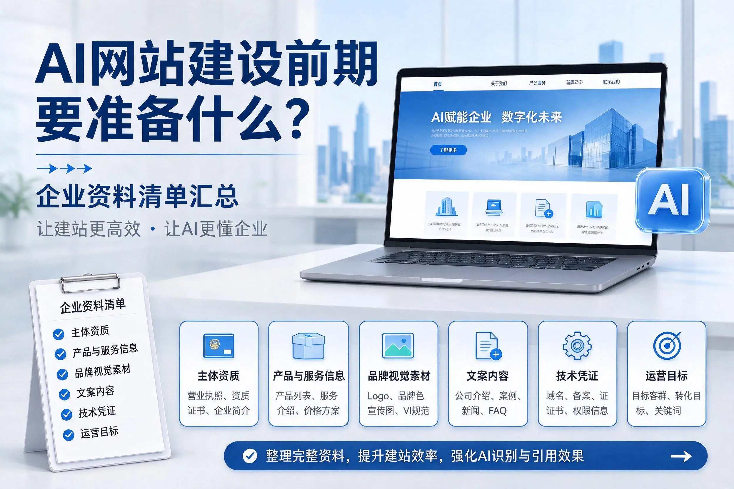 AI网站建设前期要准备什么？榆林企业资料清单汇总