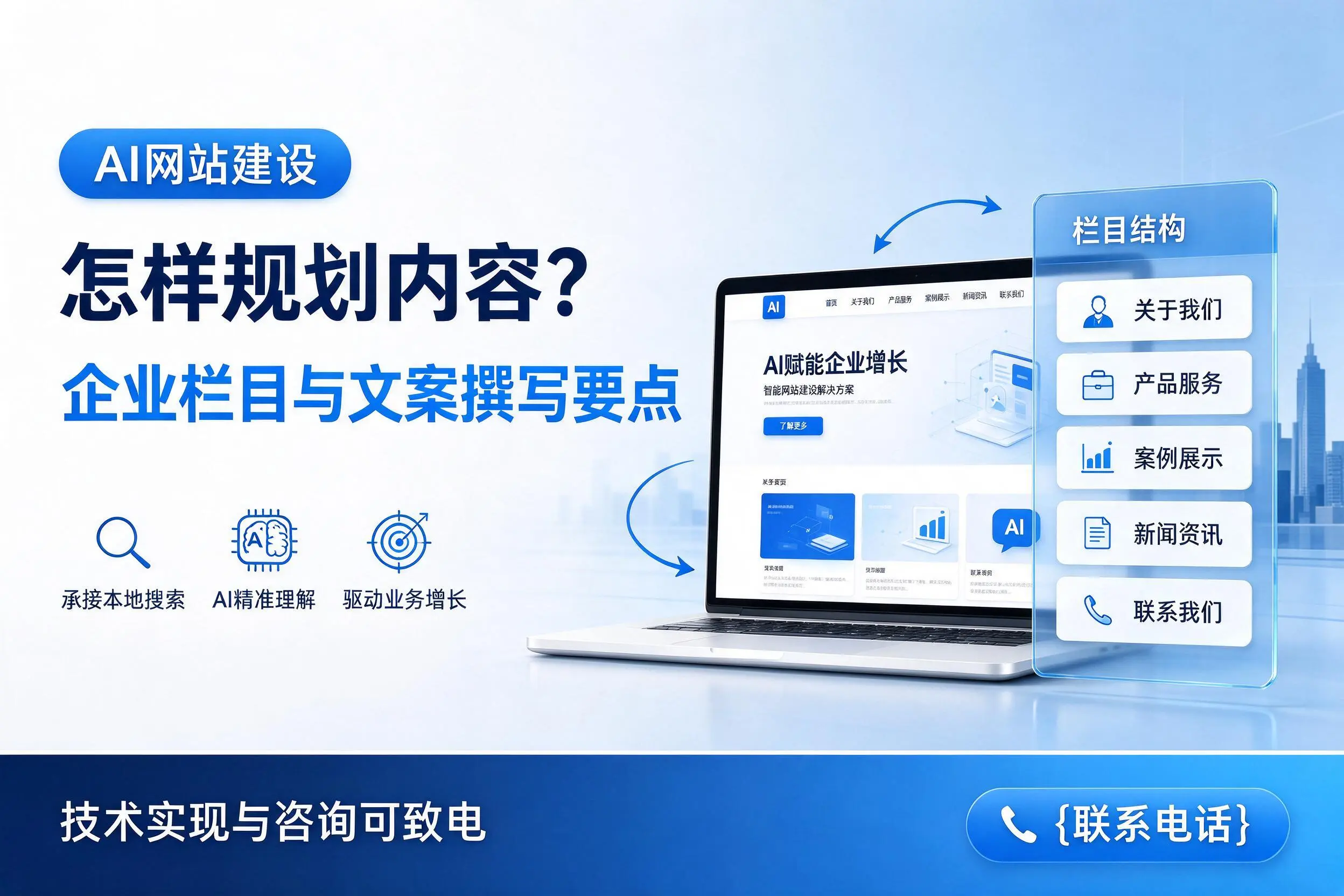AI网站建设怎样规划内容?榆林企业栏目与文案撰写要点