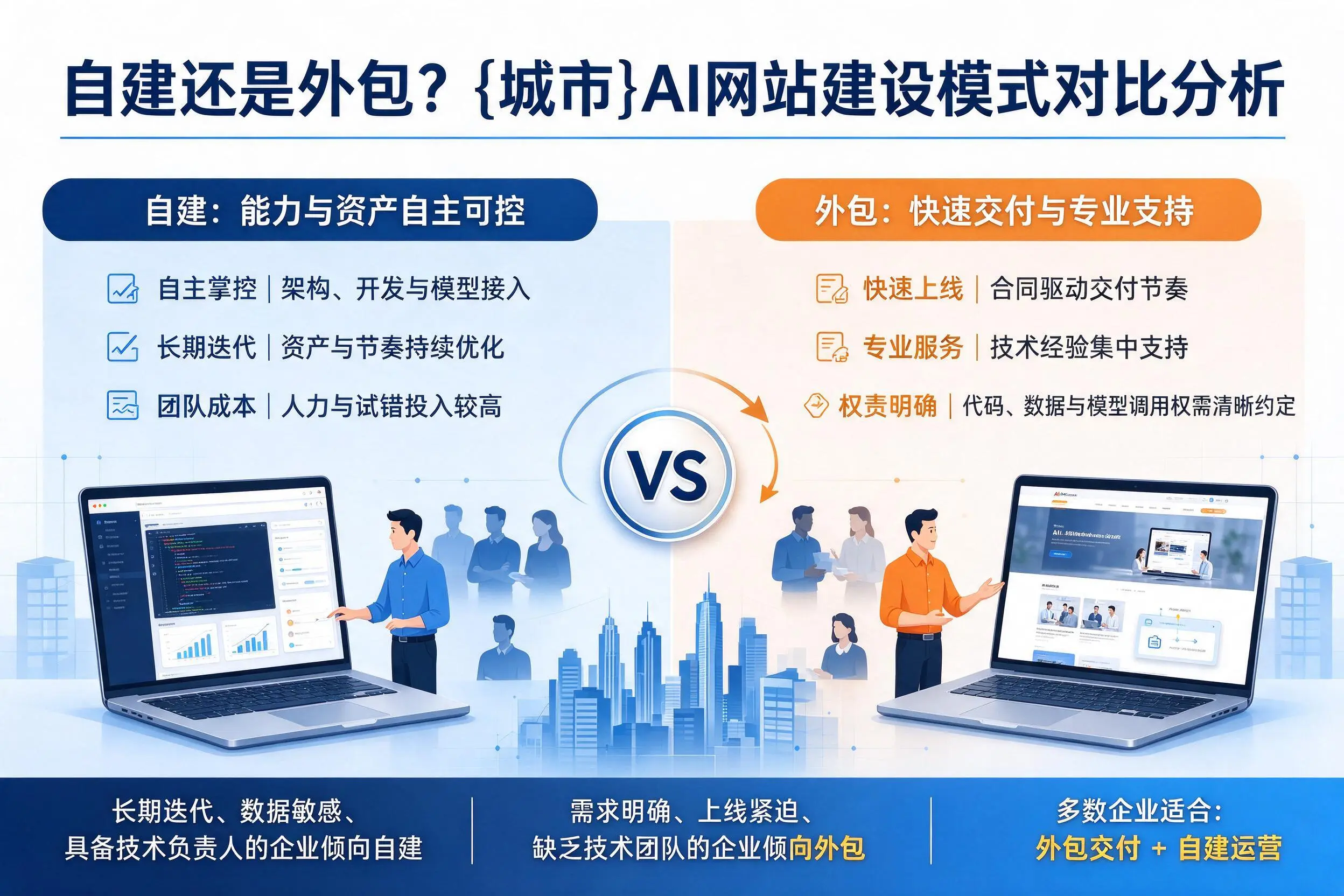 自建还是外包?榆林AI网站建设模式对比分析