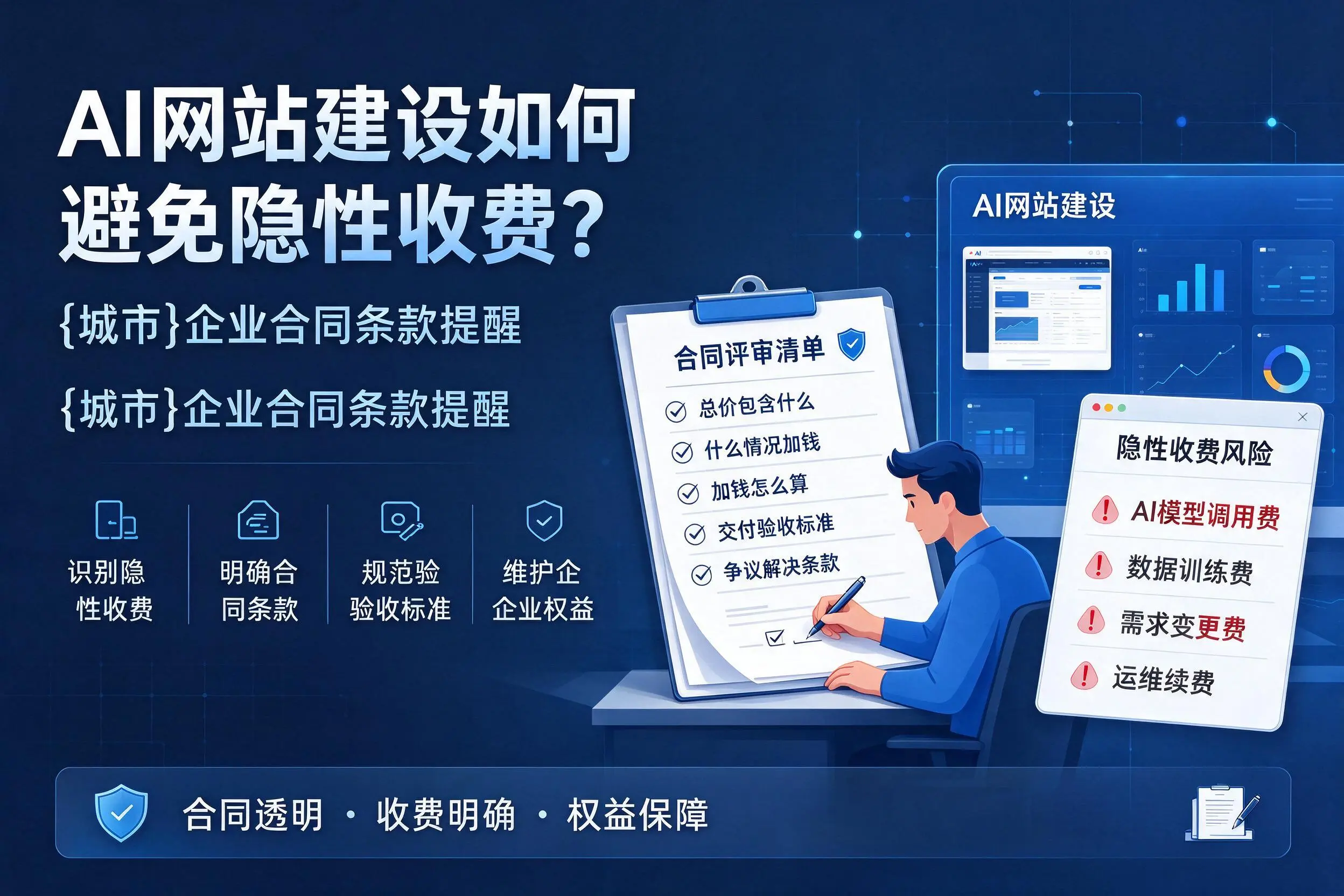 AI网站建设如何避免隐性收费？榆林企业合同条款提醒